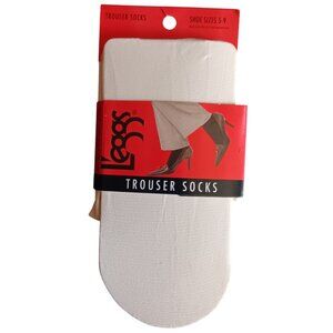 Leggs Trouser Socks Ivory Shoe Sizes 5-9 Nylon & Spandex Womens Hosiery New